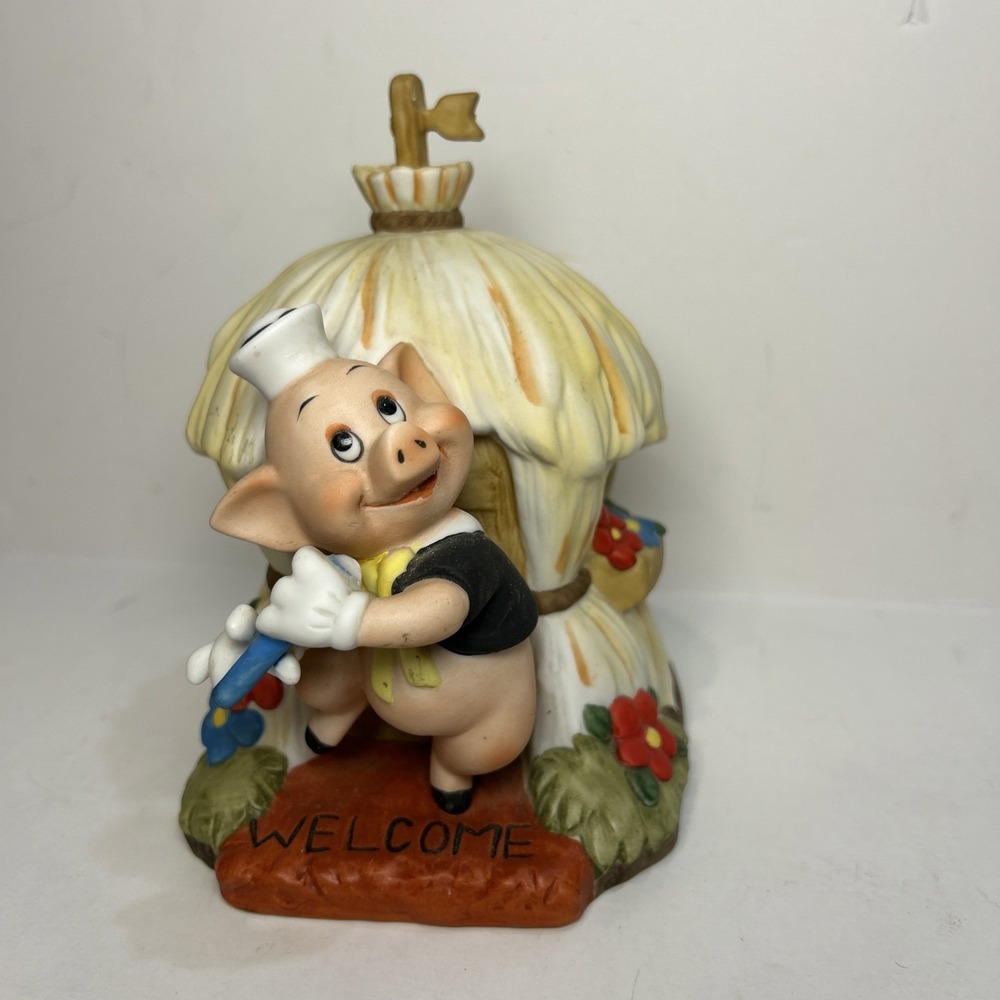 Walt Disney Three Little Pigs Musical Figurine Who's Afraid of the Big Bad Wolf?